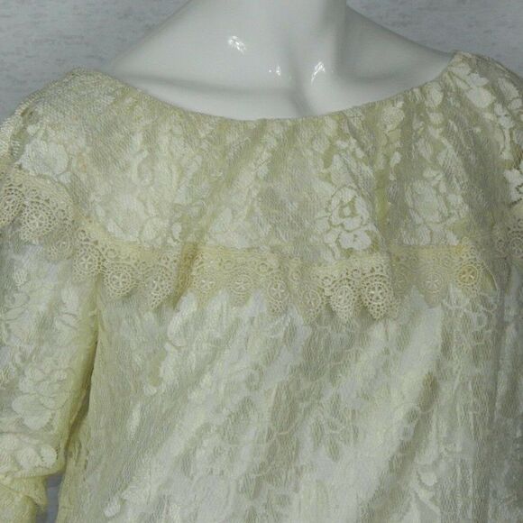 Jessica McClintock Gunne Sax Size Medium Dress Ivory Lace Vintage - Picture 3 of 11